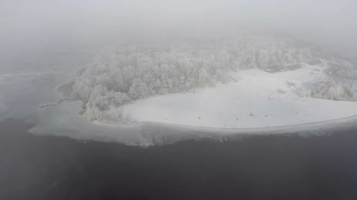 Flying Over the Winter Forest, Across the River