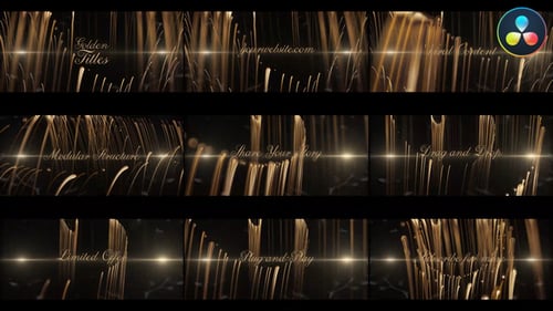 Luxury Golden Titles Cinematic Opener with Particle Effects