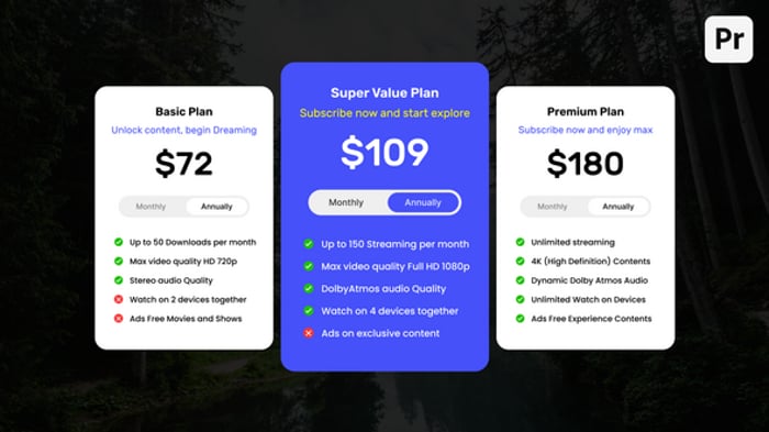 Subscription Pricing Table, Infographics ft. subscribe button & table ...