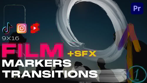 Film Markers Transitions |9x16| MOGRT