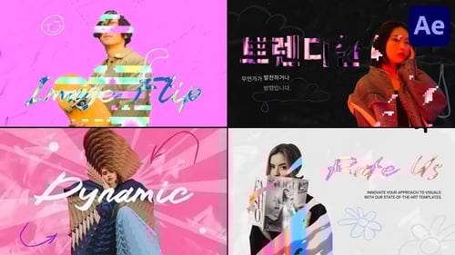 Dynamic Glitch Image Flip Video Presentation