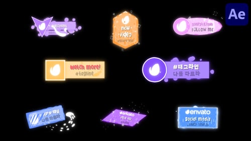 Social Media Liquid Lower Thirds for After Effects