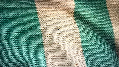 Abstract Woven Fabric Texture with Green Stripes