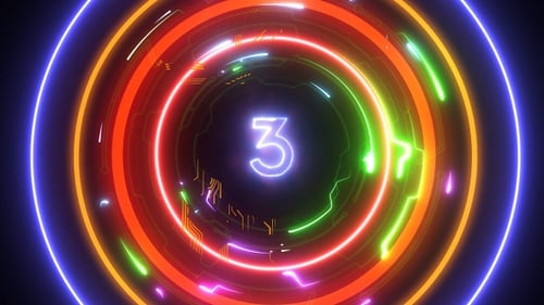 Merry Christmas Neon Text with Fireworks Animation