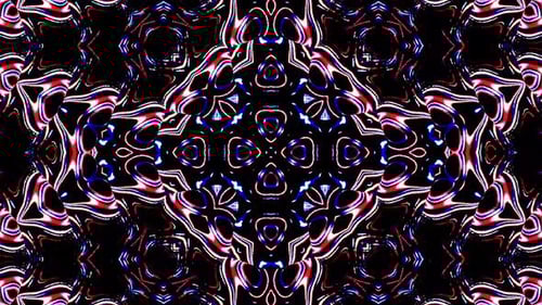 Abstract Neon Glowing Kaleidoscope Background Loop