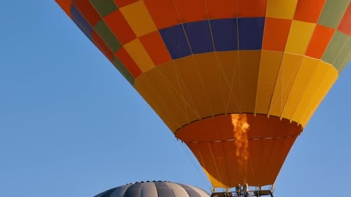 Hot Air Balloons Flying in a Blue Sky