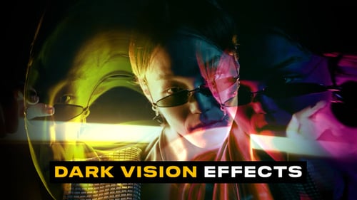 Dynamic Glitch Distortion Neon Effect for Dark Vision Videos