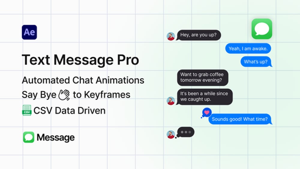 Automated Text Message UI Animation Kit, Elements ft. imessage ...