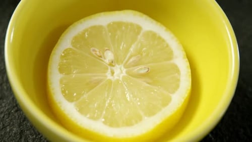 Close Up of a Lemon Half in Bowl