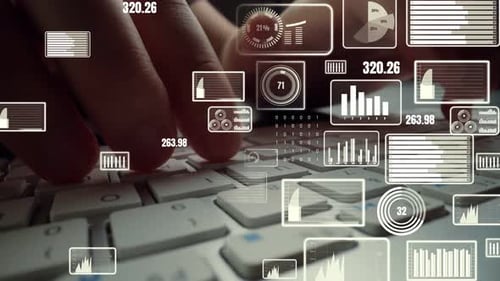 Kreatives Visualisieren von Big Data und Finanzanalysen von Unternehmen auf dem Computer