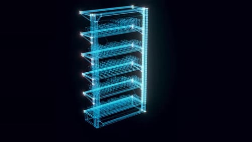 Market Shelf Medicine Hologram Rotating 4k