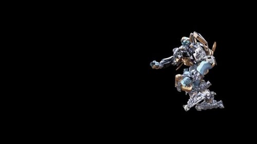 3D Animated Robot Transformation and Action Cycles