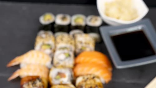 Variety Mix of Healthy and Delicious Sushi Rolls