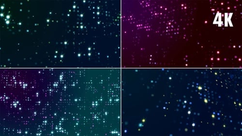 Glowing Digital Grid Particles Background Loop