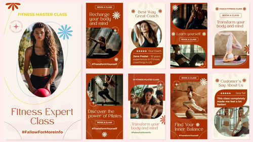 Fitness Pilates Sports Instagram Stories