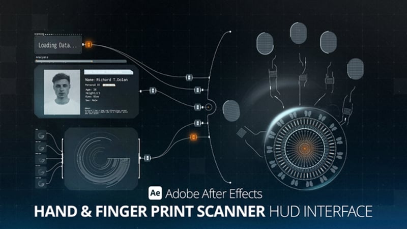 HUD Interface Hand & Finger Print Scanner Ae, Infographics ft. hand ...