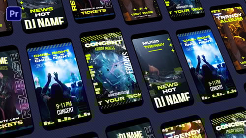 Animated Neon Music Event Instagram Reels Templates