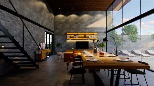 modern style Duplex apartment residence. Home decoration modern loft interior design.