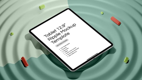 Pad Pro 12.9 Inch Ripple Screen Mockup Template