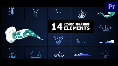 Liquid Splashes Elements | Premiere Pro MOGRT