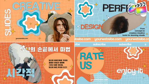 Creative Retro Fluid Slides with Animated Shapes and Bold Typography