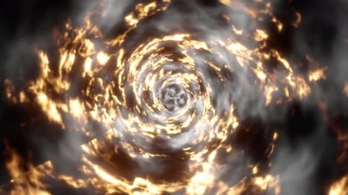 Abstract Fire Storm Tornado Tunnel 4K 01