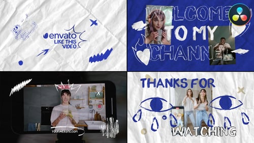 Youtube Sketch Slides for DaVinci Resolve