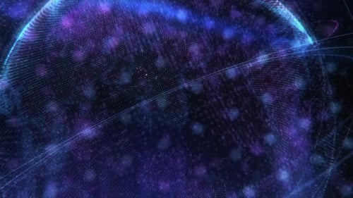 Futuristic Digital Particle Globe Network Animation