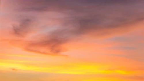 Beautiful Golden Hour Sunset Sky with Orange Clouds