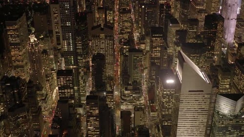 Manhattan, New York, ville, gratte-ciel, paysage urbain, bâtiments, vue, arrière-plan