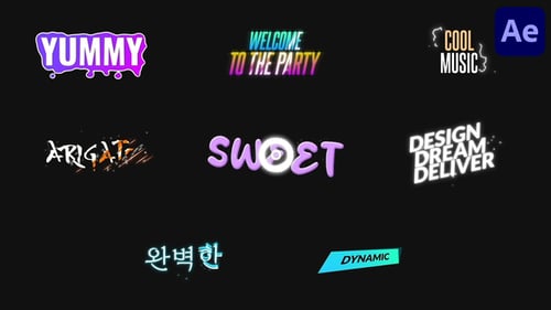 Sparkling Neon Text Titles with Dynamic Fluid Motion