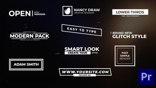 Glitch Noise Digital Lowerthirds Titles Pack