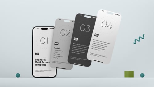 Modern Multi Screen Mobile App Presentation Mockup