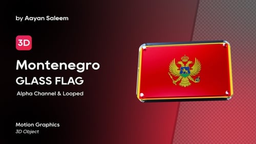 Modern 3D Montenegro Flag Rotating Animation