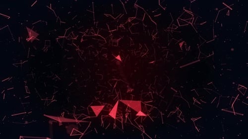 Red Dots And Lines Digital Plexus Abstract Background Seamless Loop