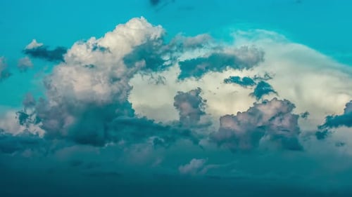 Clouds Time Lapse, Building Motion Cloud with Blue Sky