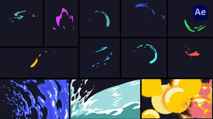 Dynamic 2D Cartoon Fluid FX Transitions Pack, Elements ft. cartoon ...