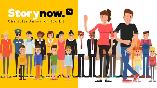 Story Now | Characters Animation for Premiere Pro - Flat Cartoon Character Motion Template
