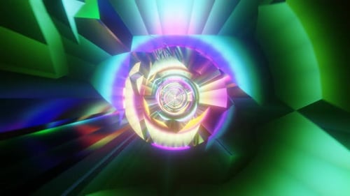 Abstract Seamless Neon Multicolor Psychedelic Hypnotic VJ Loop Background