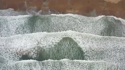 Aerial View of the Sea and Sandy Beach in the Summer Season After a Storm