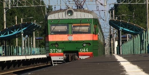 Passenger Train Leaving Platform