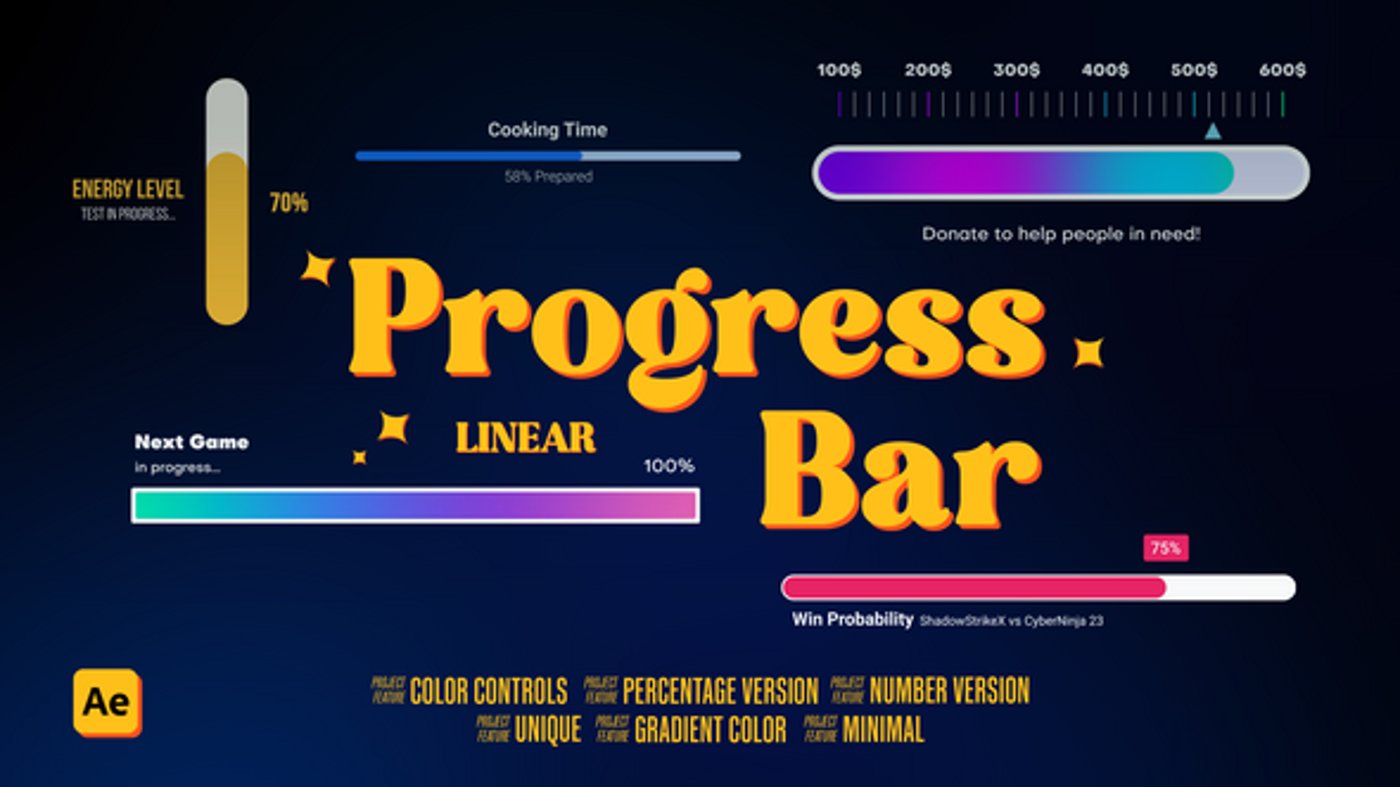 Linear Progress Bar, Elements ft. loading bar & bar graph - Envato