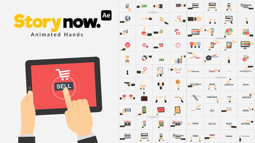 Story Now | Animated Hands - Flache Animationsvorlage für Erklärungspräsentationen