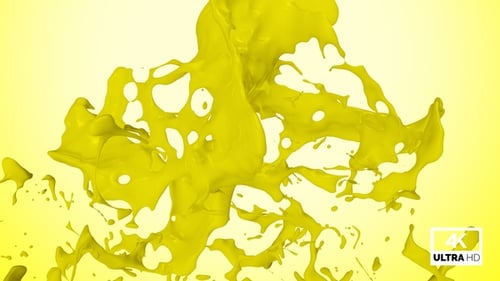 Dynamic Yellow Fluid Splash Reveal Transition