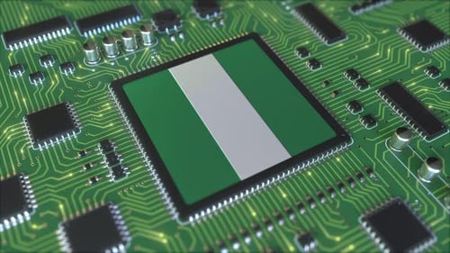 Flag of Nigeria on the Operating Chipset