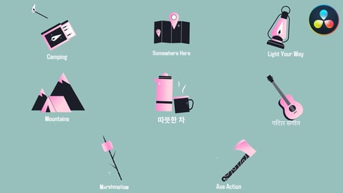 Travel Icons And Titles for DaVinci Resolve