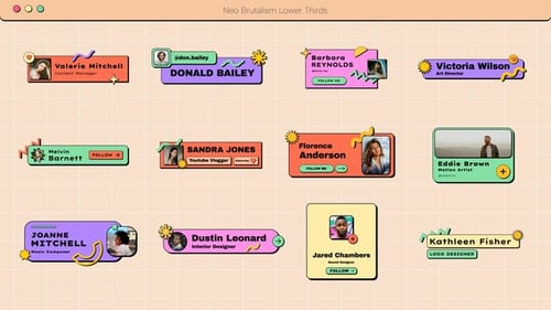 Neo Brutalism Lower Thirds | AE