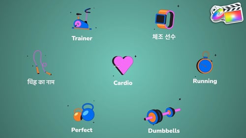 Sport Gym Icons And Titles for FCPX