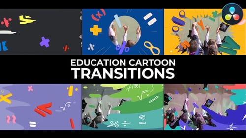 Bildungs-Cartoon Transitions für DaVinci Resolve