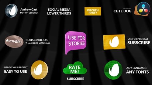 Clean Animated Social Media Lower Thirds Pack